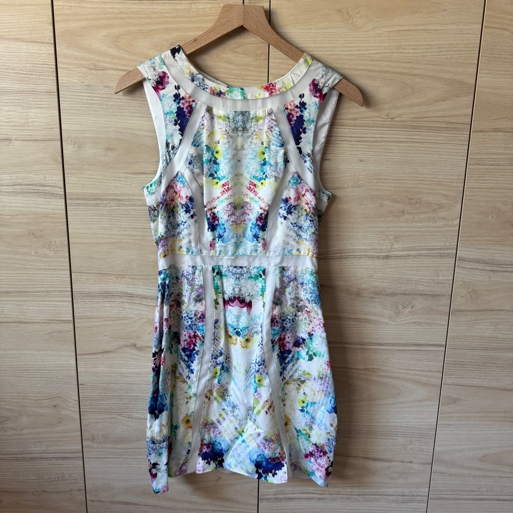 Finders Keepers Multicolor Geometric Floral Mini Dress